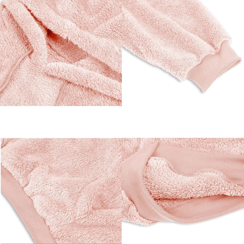 Mens Fuzzy Sherpa Pullover Hoodie Sweatshirts Long Sleeve Sport Front Pocket Military Fall Outwear Winter Hooded